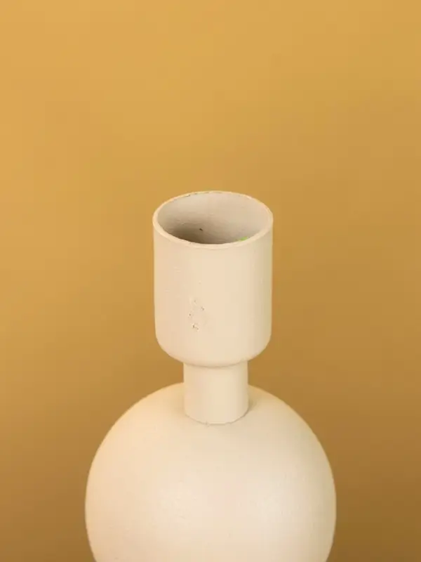 Подсвечник на 1 свечу текстурный "Фисташковый" с 2 сферами 8,5х8,5х18 см