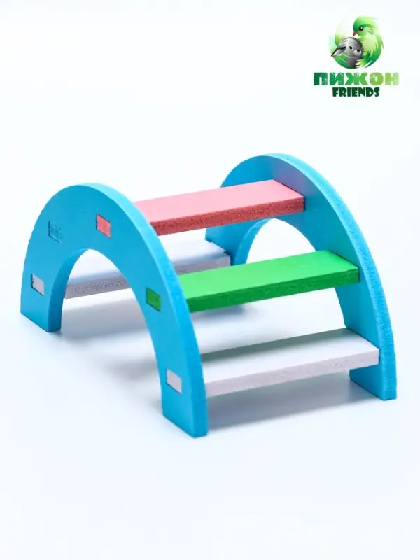 Лесенка для грызунов с цветными ступеньками, синий