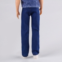 Джинсы для кукол мужчин, длина — 18 см, цвет синий Джинсы для кукол мужчин, длина — 18 см, цвет синий