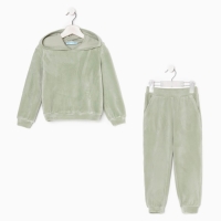 Костюм детский (толстовка, брюки) KAFTAN "Basic line" р.32 (110-116), зеленый