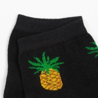 Носки женские &laquo;Ананас&raquo;, цвет чёрный, размер 23-25