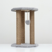 Когтеточка «Ротонда» с игрушкой, джут 35 х 35 х 50 см, серая Когтеточка «Ротонда» с игрушкой, джут 35 х 35 х 50 см, серая