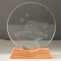 Сувенир стекло свет "Диск.Космическая станция" 5хLED d=10 см, USB 10х4х11,4 см