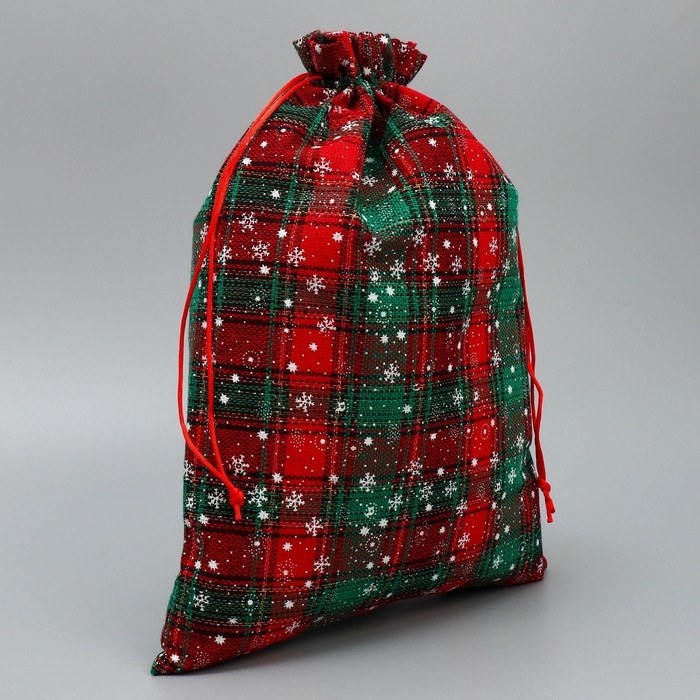 Мешочек подарочный холща &laquo;Мороз и солнце&raquo;, снежинки, 30 х 40 см +/- 1.5 см, Новый год