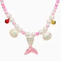 Набор детский &laquo;Выбражулька&raquo; русалочка, 4 пред :клипсы, кольцо, браслет, бусы, бело-розовый   1087536