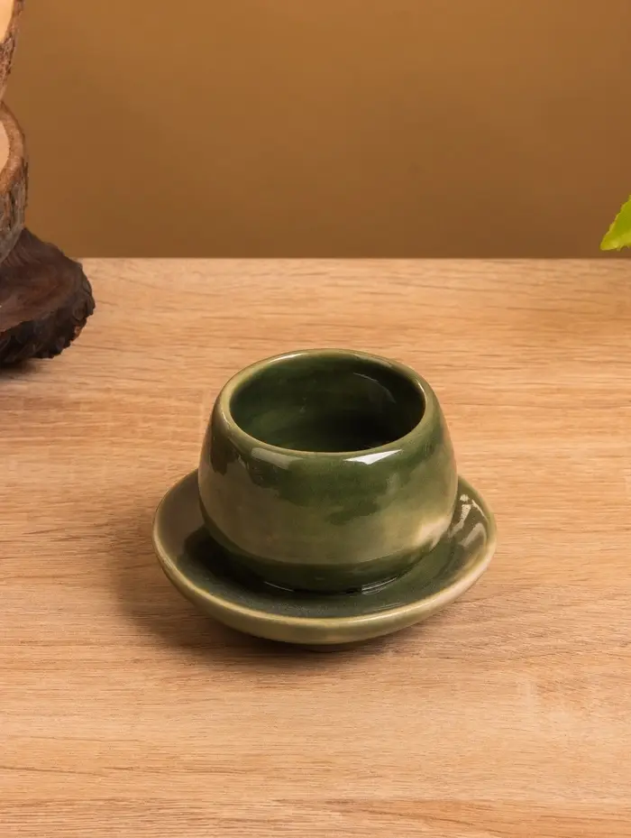 Соусник &laquo;Чашка&raquo;, 8.5&times;8.5&times;6 см, керамика, зелёный