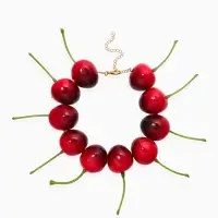 Браслет "Вишня СИЛИ", цвет красный в золоте