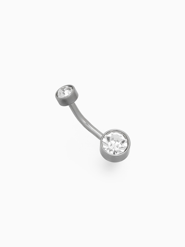 Пирсинг в пупок «Банан» круг, штанга L=2 см, цвет белый в серебре Пирсинг в пупок «Банан» круг, штанга L=2 см, цвет белый в серебре