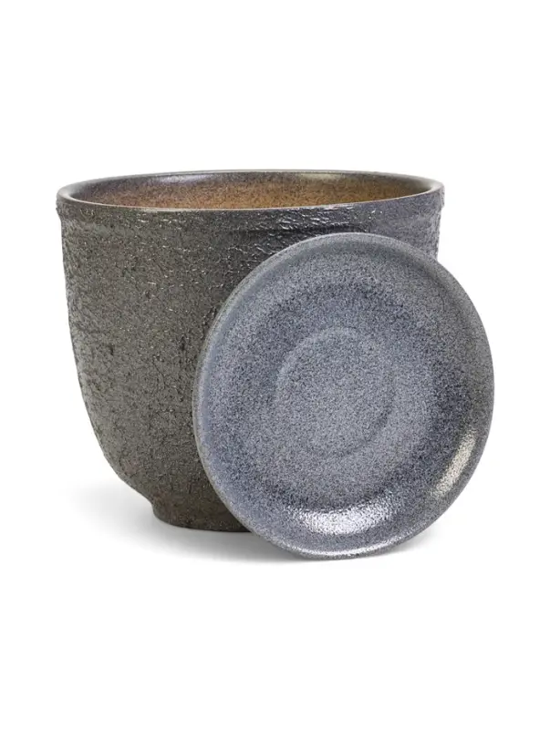 Горшок цветочный с поддоном 1,8 л, керамика "Шагрень" (М)