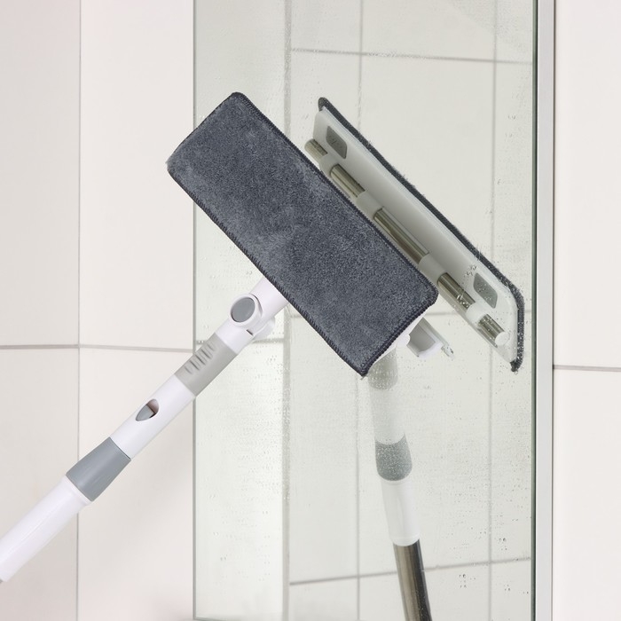 Щётка для окон Raccon, фиксатор, стальная телескопическая ручка 65(105) см, водосгон 28,5 см, насадка из микрофибры 28,5&times;8,5 см