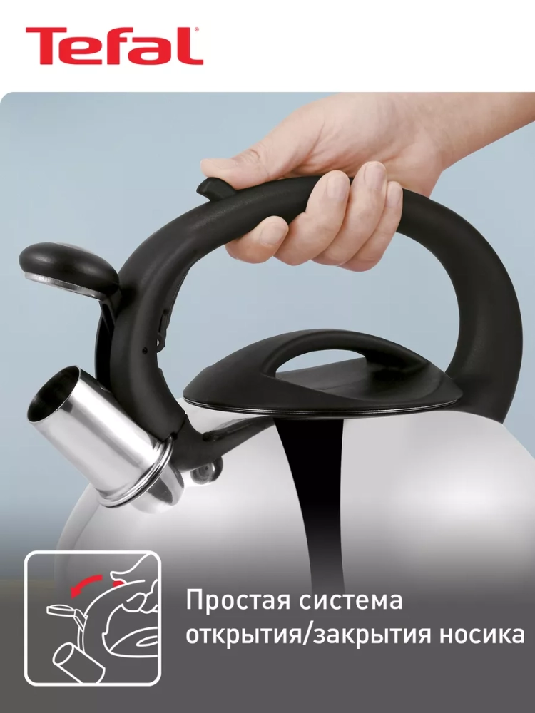 Чайник для плиты из нержавеющей стали C7922024, 3 л