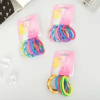 Резинка для волос "Грандиент" (набор 6 шт) перелив, 4,5 см, микс