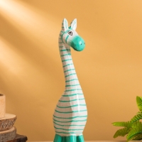 Сувенир &laquo;Зебра&raquo;, 9&times;6&times;33 см, дерево, бело-бирюзовый