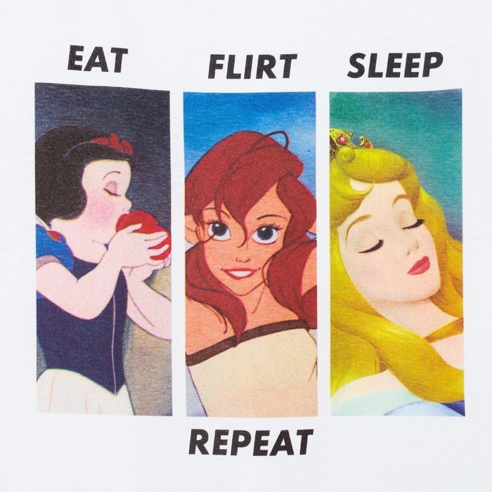 Футболка &laquo;Repeat&raquo; Принцессы oversize, цвет белый