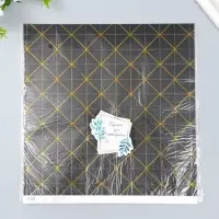 Бумага для скрапбукинга золото "Геометрия на чёрном" плотность 180 гр 30,5х32 см