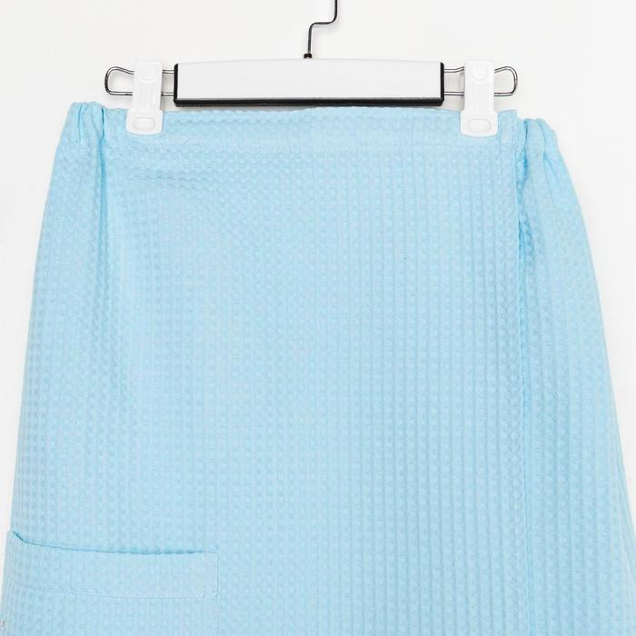 Полотенце банное Этель &laquo;Парео&raquo; с карманом 80*140 см. цв.небесный, 100% хл, вафля 240 г/м2