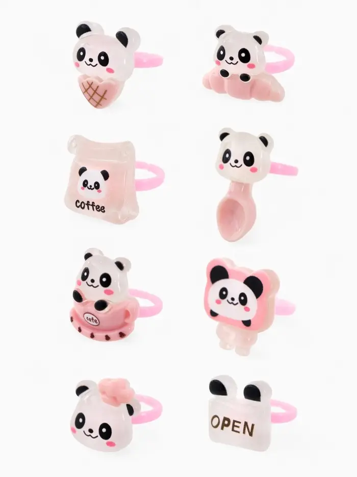 Кольцо &laquo;Выбражулька&raquo; панда, форма МИКС, цветное, безразмерное