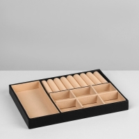 Подставка для украшений «Шкатулка» съёмная подставка,17×23×8,5 см, цвет чёрный Подставка для украшений «Шкатулка» съёмная подставка,17×23×8,5 см, цвет чёрный