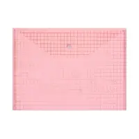 Папка-конверт на кнопке, А4, 80 мкм, "Клетка", тонированная, красная