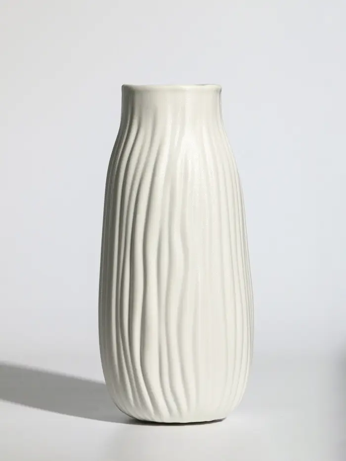 Ваза керамика настольная "Флоранс" волны, 22х9х6,5 см, белый