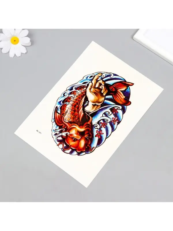 Переводная тату на тело цветная &laquo;Красный сом&raquo;, 26.2&times;14.5 см