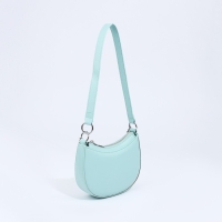 Сумка-багет на молнии, цвет голубой