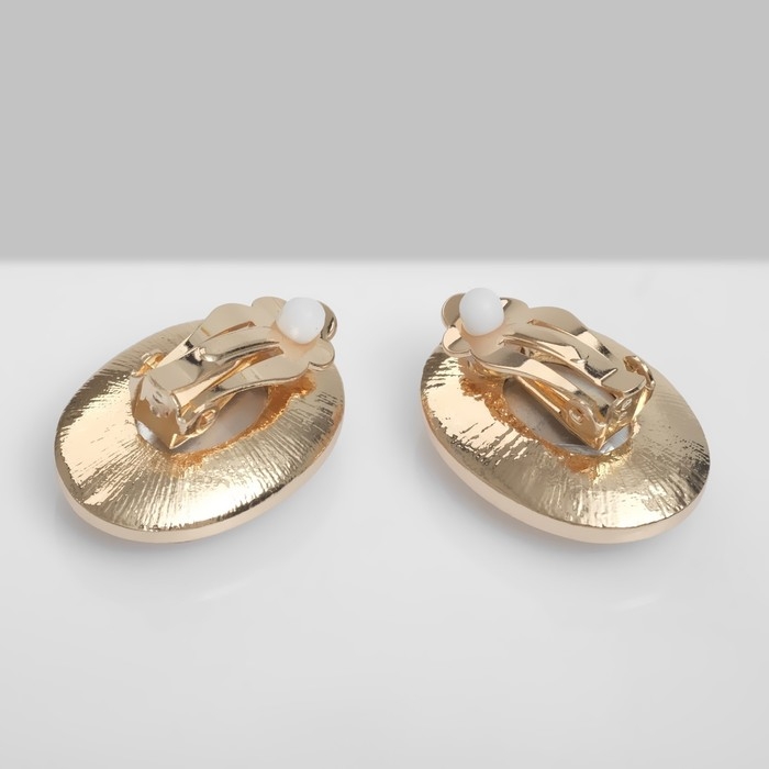 Клипсы &laquo;Вечеринка&raquo; овалы, цвет бензиновый в золоте
