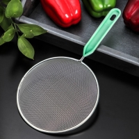 Сито для просеивания с ручкой Доляна &laquo;Хозяюшка&raquo;, d=16 см, цвет зелёный