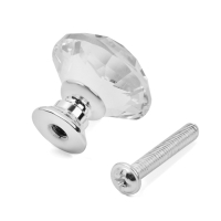 Ручка кнопка CAPPIO, "Алмаз", стеклянная, d=25 мм