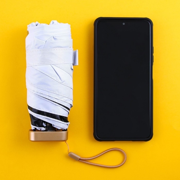 Зонт женский механический, 6 спиц, цвет белый.