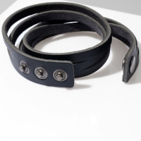 Браслет унисекс &laquo;Резной&raquo;, цвет чёрный с чернёным серебром, 44 см