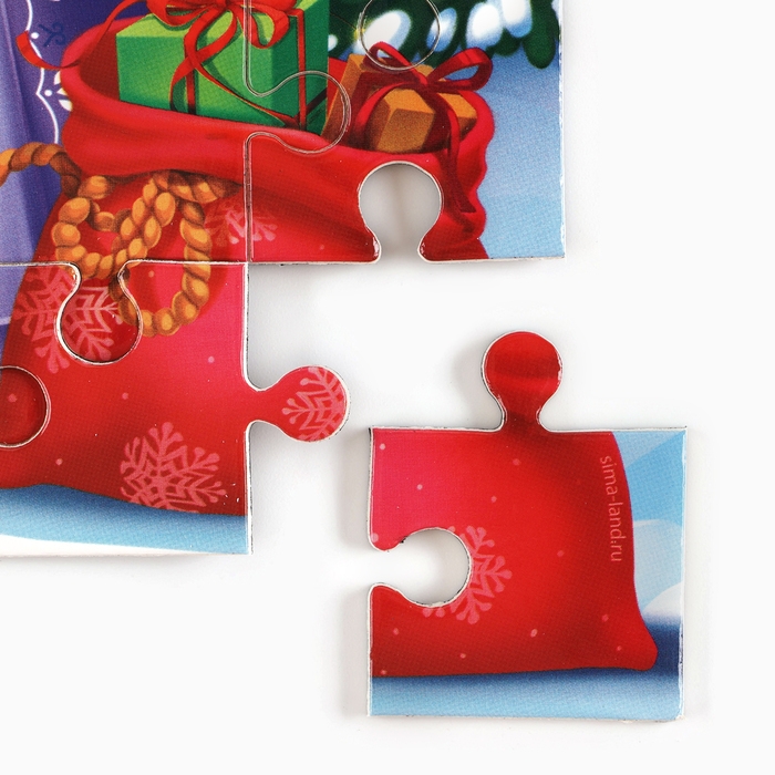 Пазл для детей магнитный деревянный &laquo;Новый год! Дед Мороз&raquo;, 21 х 15 см