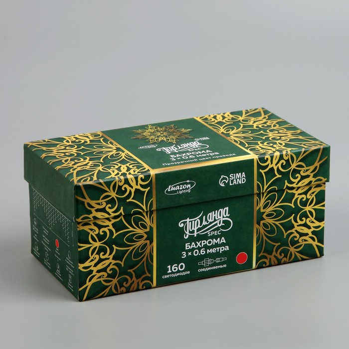 Гирлянда «Бахрома» 3 × 0.6 м, IP44, УМС, прозрачная нить, 160 LED, свечение красное, 220 В Гирлянда «Бахрома» 3 × 0.6 м, IP44, УМС, прозрачная нить, 160 LED, свечение красное, 220 В