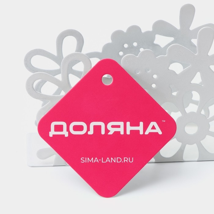 Салфетница &laquo;Цветы&raquo;, 13&times;4,5&times;9 см, цвет белый