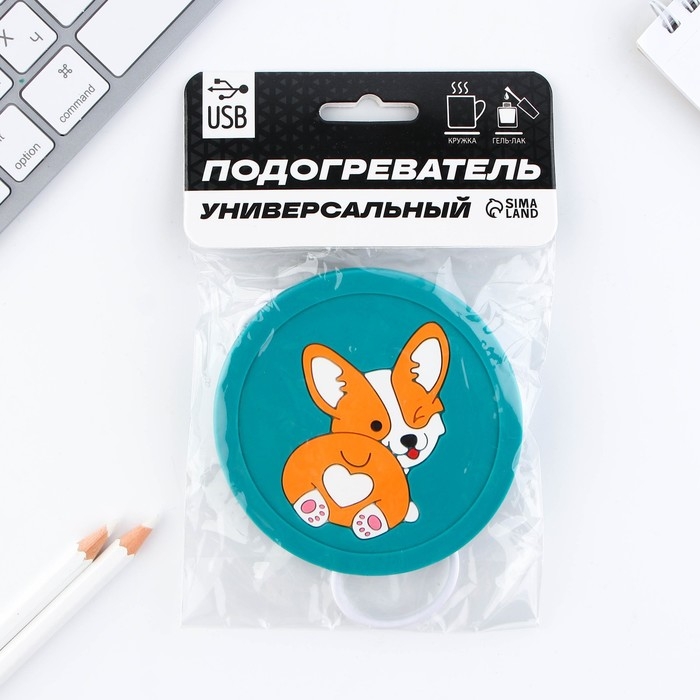 Подставка для кружки USB &laquo;Корги&raquo;, 10 х 10 см.