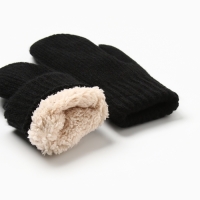 Варежки детские MINAKU, цвет черный, 19 см