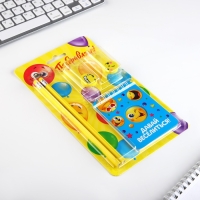 Подарочный набор &laquo;Поздравляю&raquo;, карандаши 2 шт, ластики 2 шт, блокнот