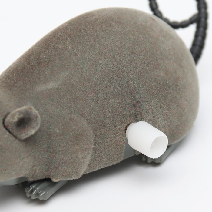 Мышь заводная бархатная, 12 см, серая Мышь заводная бархатная, 12 см, серая