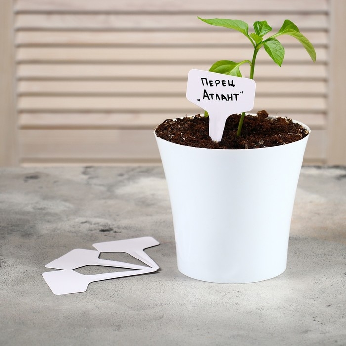 Таблички садовые для маркировки, 10 см, набор 20 шт., пластик, цвет МИКС, Greengo