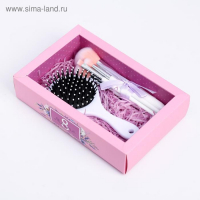 Подарочный набор &laquo;С 8 Марта&raquo;, кисти для макияжа 4 шт и расческа, BEAUTY FOX