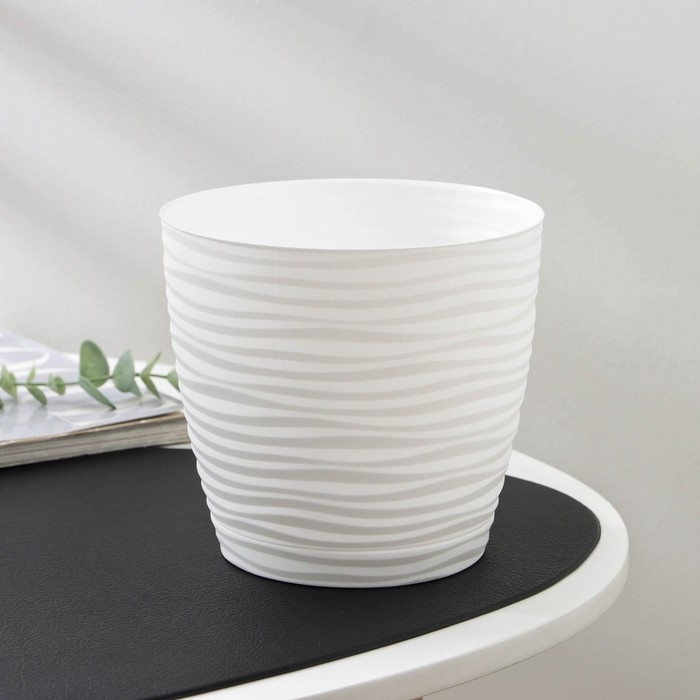 Горшок с поддоном &laquo;Дюна&raquo;, 1,7 л, цвет белый