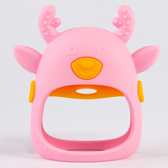 Прорезыватель для зубов &laquo;Оленёнок&raquo;, силиконовый, цвет розовый