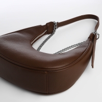 Сумка женская хобо на молнии TEXTURA, средний размер, цвет коричневый