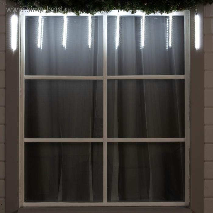 Гирлянда &laquo;Сосульки&raquo; 2.5 &times; 0.3 м, IP65, прозрачная нить, 192 LED, свечение белое с эффектом стекания, 12 В