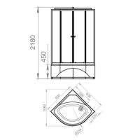 Душевая кабина DOMANI-Spa Delight 99, поддон 45см, черные стенки, тонированное стекло, 90х90