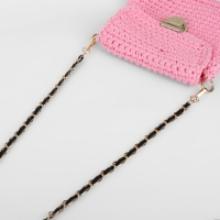 Цепочка с искусственной кожей для сумки, с карабинами, 10 × 15 мм, 118 ± 3 см, цвет золотой/чёрный Цепочка с искусственной кожей для сумки, с карабинами, 10 × 15 мм, 118 ± 3 см, цвет золотой/чёрный