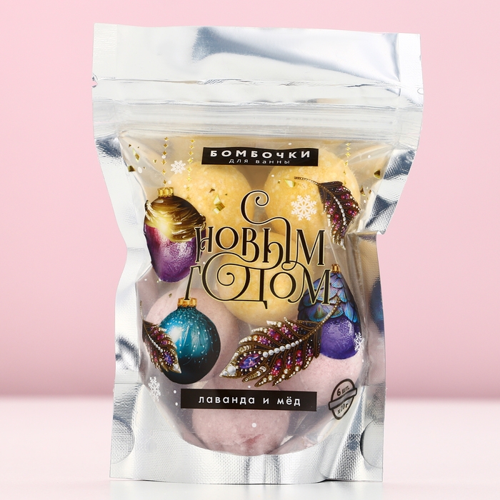 Подарочный набор косметики &laquo;С Новым Годом!&raquo;, бомбочки для ванны, 6 х 20 г, ЧИСТОЕ СЧАСТЬЕ