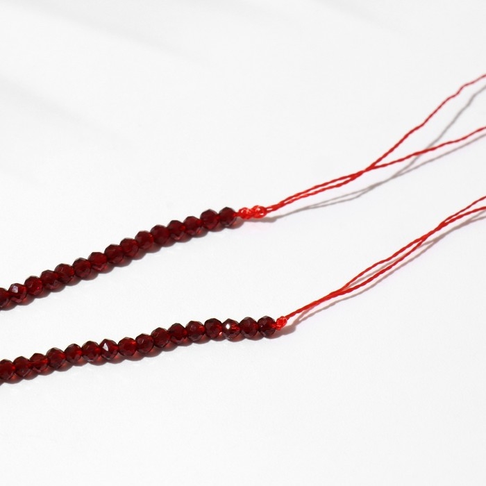 Бусины на нити шар №2 гранёный &laquo;Шпинель&raquo; под гранат, 37 см