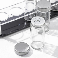 Набор для специй из стекла на подставке &laquo;Хай-тек&raquo;, 90 мл, 33&times;6,7&times;10,5 см, 4&times;9,5 см, 6 шт