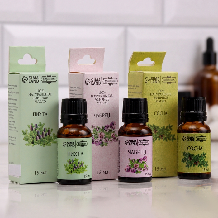 Эфирное масло Эфирное масло "Пихта, Сосна,Чабрец", набор 3 шт по 15 мл